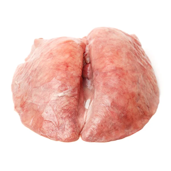 Raw pig lung on white — Stock Photo, Image