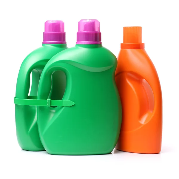 Plastic detergent containers — Stock Photo, Image