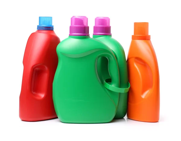 Plastic detergent containers — Stock Photo, Image