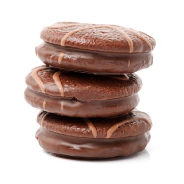 Bir yığın çikolatalı kurabiye.