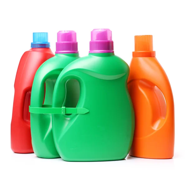 Plastic detergent containers — Stock Photo, Image