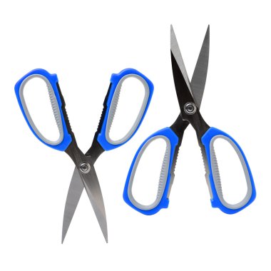 Mavi kulplu iki makas