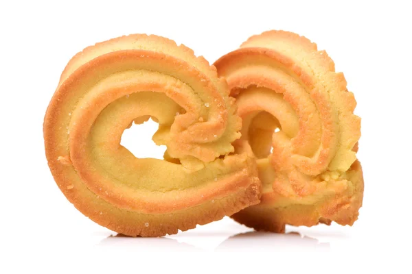İki sarı tereyağlı kurabiye — Stok fotoğraf