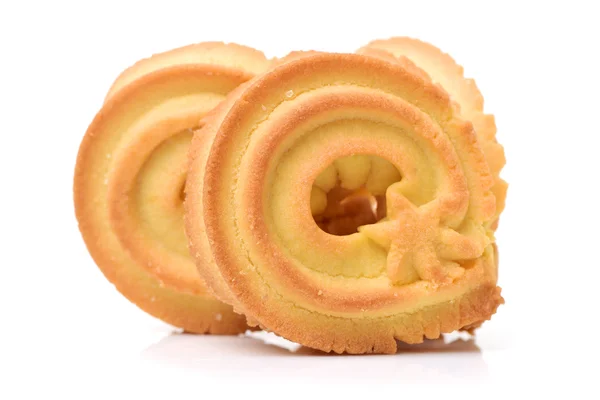 Två gula smör cookies — Stockfoto