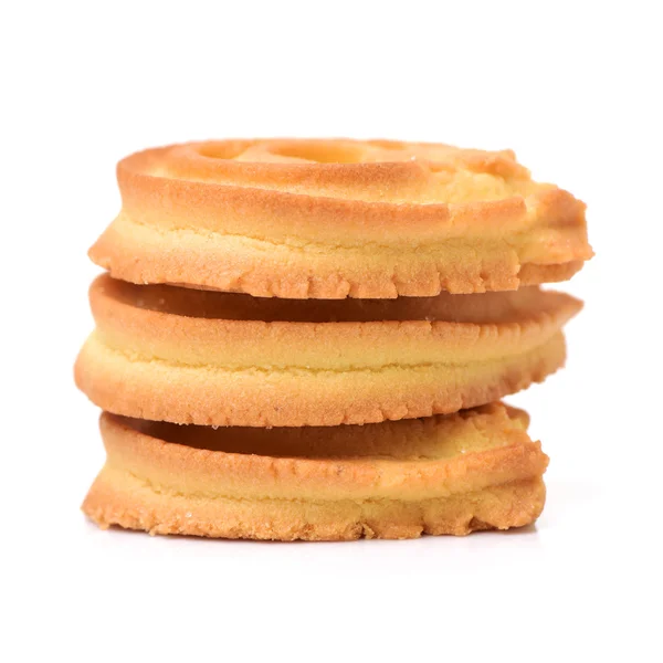 Tři žluté máslo cookies — Stock fotografie