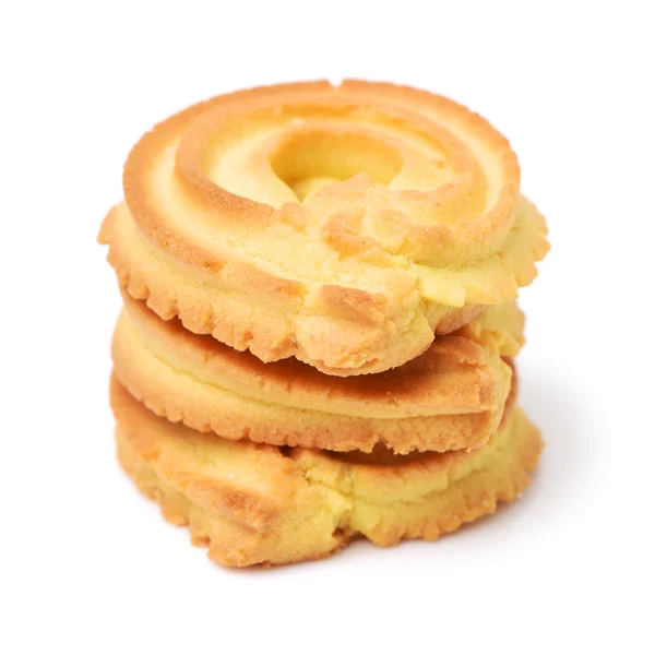 Three yellow butter cookies — Stock Photo, Image