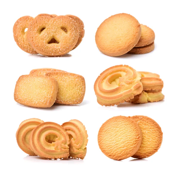 Uppsättning mängd smör cookies — Stockfoto