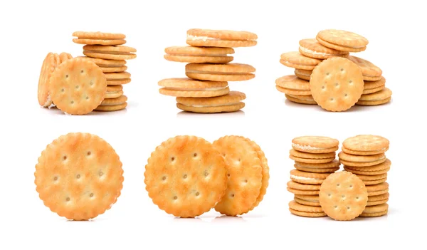 Ensemble de piles de biscuits arrondis — Photo