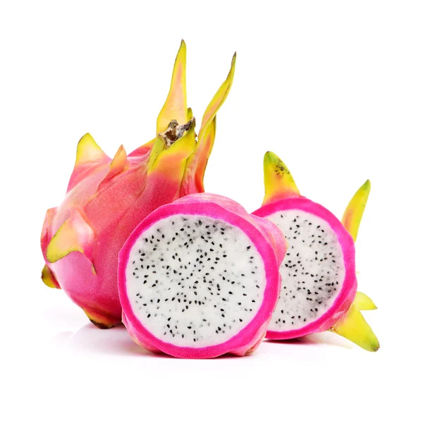 Pitaya fresca entera y cortada en rodajas —  Fotos de Stock