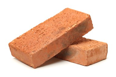 Beyaz üzerine kırmızı tuğla