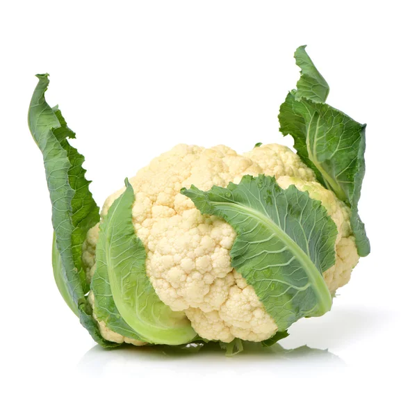 Fresh cauliflower with green leaves — Stock Photo, Image