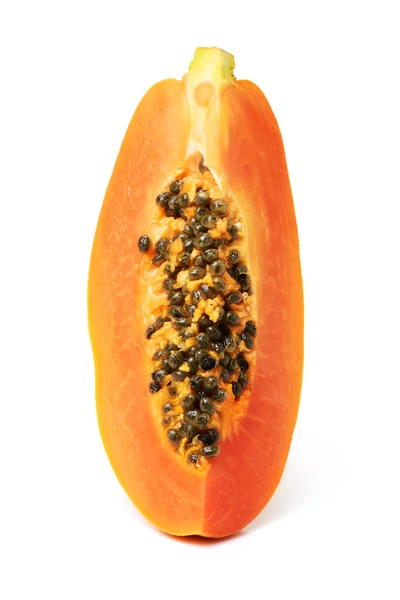 Sliced fresh papaya with seeds — Stock Photo, Image