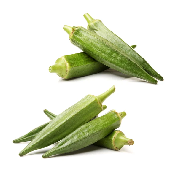 Eine Handvoll frischer Okras — Stockfoto