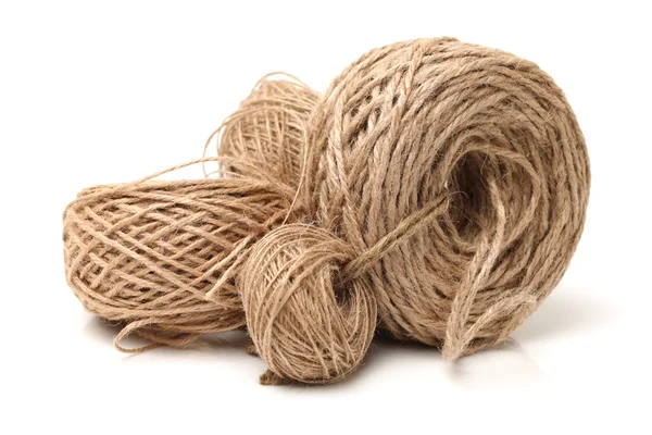Канаты из конопли на белом Лицензионные Стоковые Изображения