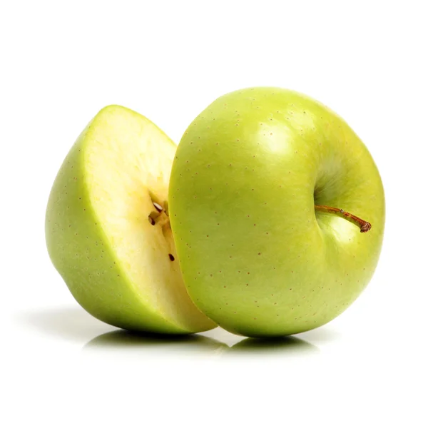 Skivad grön äpple — Stockfoto