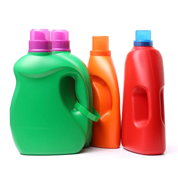 Plastic detergent containers — Stock Photo, Image