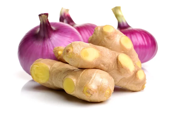 Korzenie imbiru i cebuli — Zdjęcie stockowe