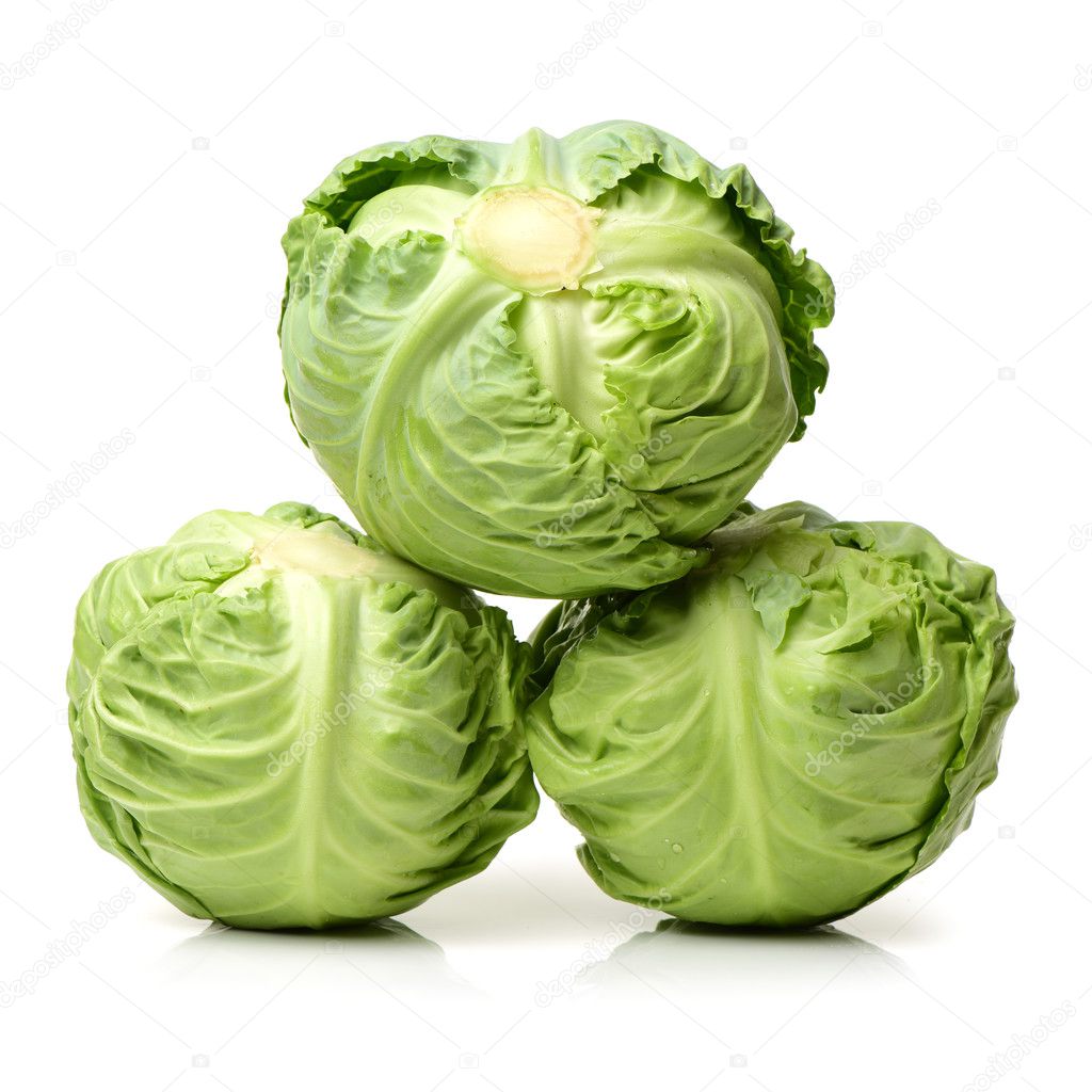 Fresh ripe cabbages