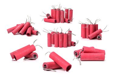 Kırmızı havai fişek kümesi