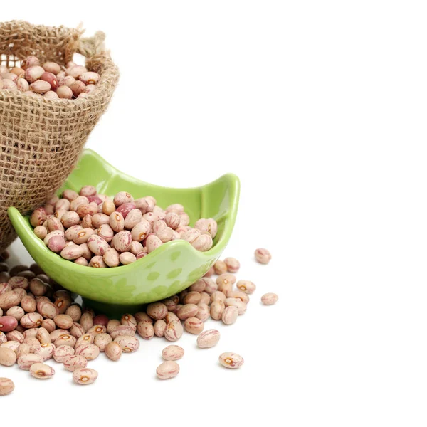 Dry beans in green bowl — Stock Photo, Image