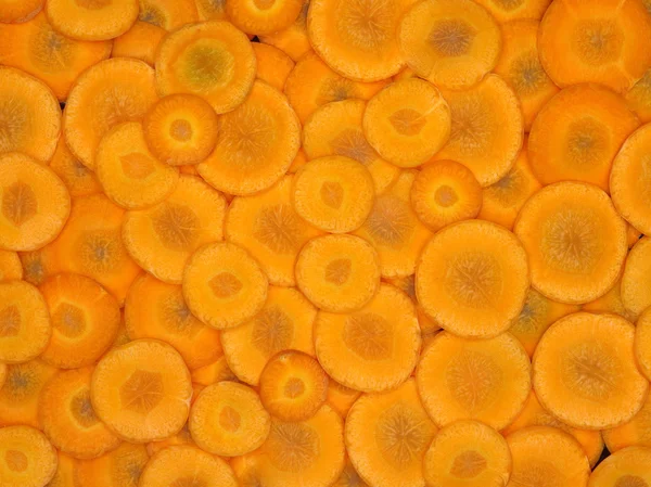 Fette sottili di carota fresca — Foto Stock