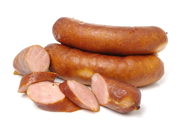 Fresh slices sausages — Stock Photo, Image