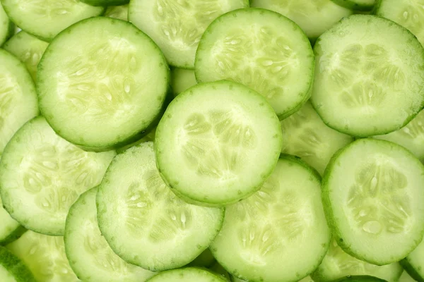 Pile of fresh cucumber  slices — Stock Photo, Image