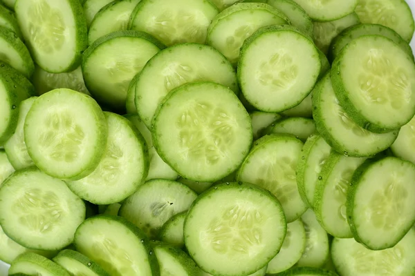 Pile of fresh cucumber  slices — Stock Photo, Image