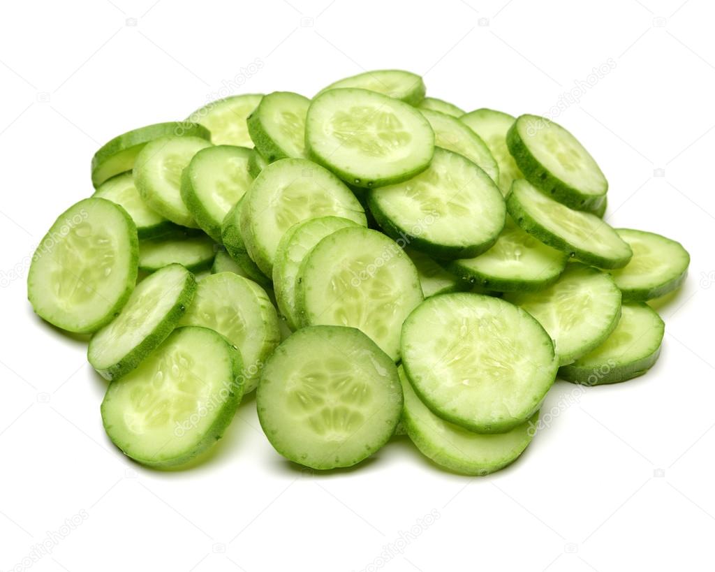 Pile of fresh cucumber  slices