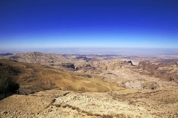 Jordánsko. stepi a modrá obloha Stock Fotografie