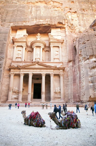 Al khazneh of de Schatkist in petra, jordan Stockafbeelding