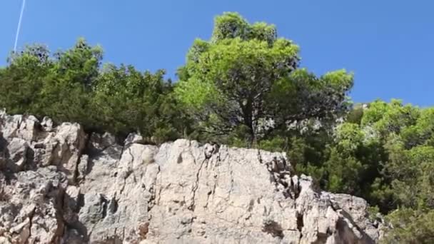 Krka rivier vallei rotsen — Stockvideo