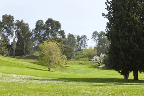 Golfbaan in het voorjaar van — Stockfoto