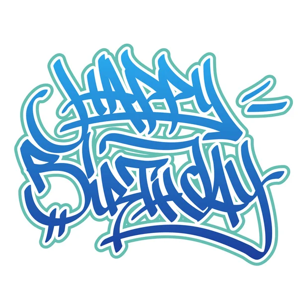 Feliz cumpleaños estilo graffiti — Vector de stock