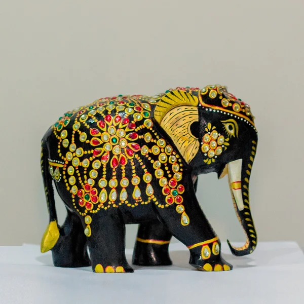 Indian wooden elephant — Stock Photo, Image