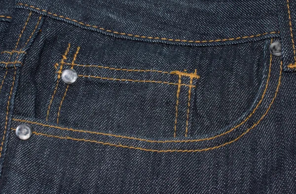 Spodnie jeansowe kieszeni szycia szczegół tekstura — Zdjęcie stockowe