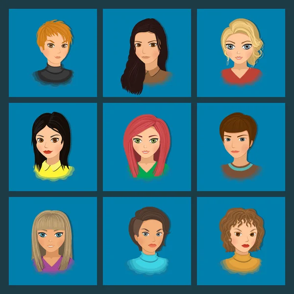 Cute girls with different hairstyles Royalty Free Stock Vectors