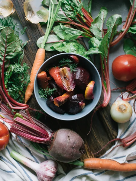 Roasted organic vegetables — Stock Photo, Image