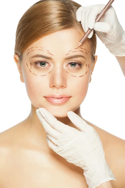 Face before plastic surgery operation — Stock Photo, Image