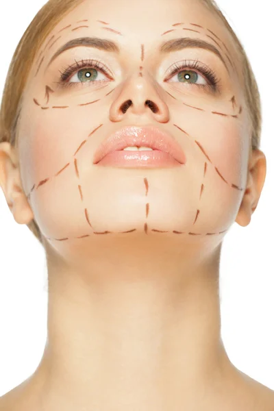 Face avant l'opération de chirurgie plastique — Photo