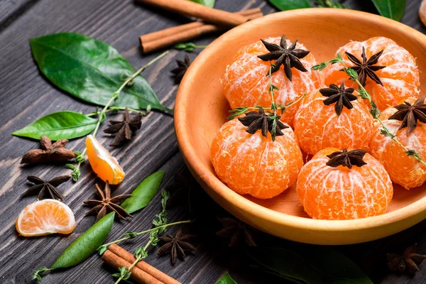 Peeled ripe tangerines — Stock Photo, Image
