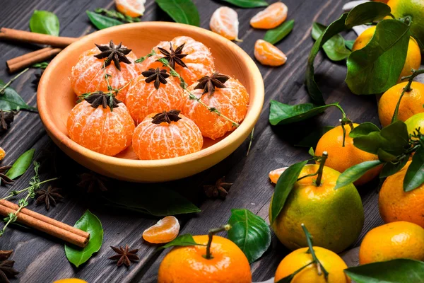 Peeled ripe tangerines — Stock Photo, Image
