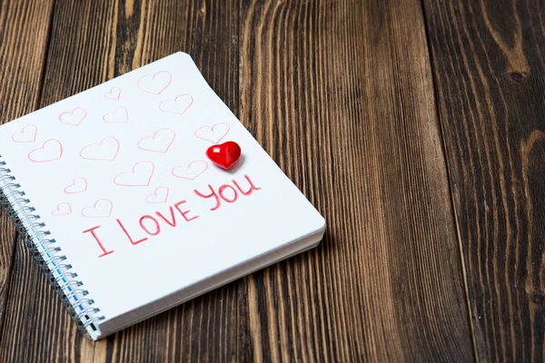 Carta de amor em Copybook — Fotografia de Stock