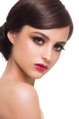 kadın moda makyaj ile