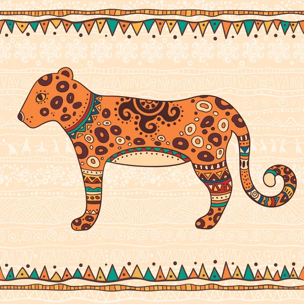 Dekorativ illustration leopard — Stock vektor