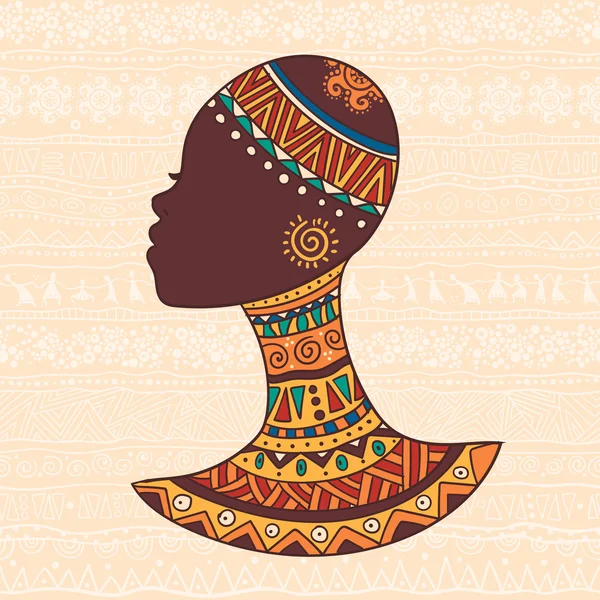 Afrikansk kvinna huvud — Stock vektor