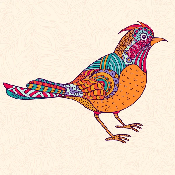 Bright ornamental bird — Stock Vector