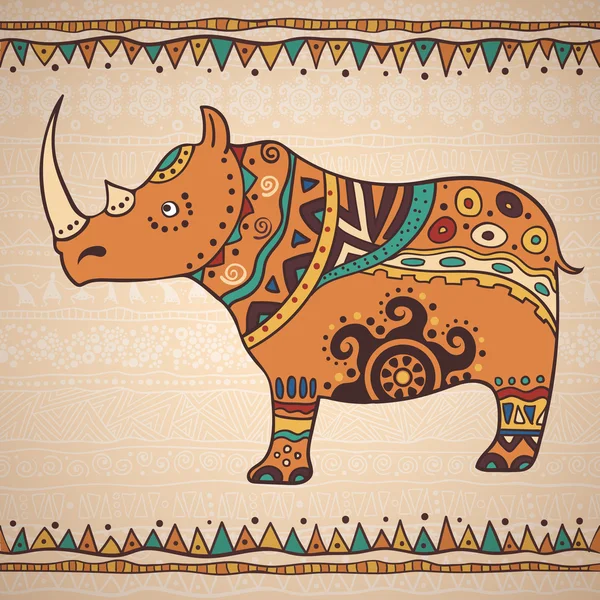 Dekoratif illüstrasyon gergedan