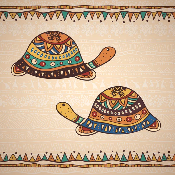 Tortuga de ilustración decorativa — Vector de stock