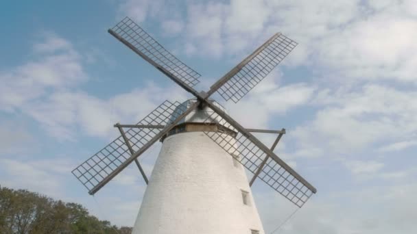 The old windmill with four blades in the farm FS700 — Stock Video